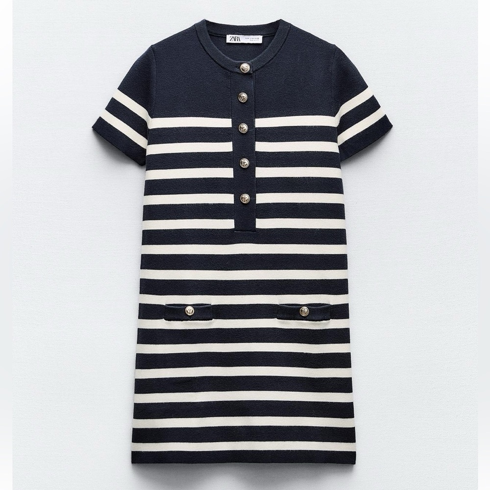 Zara Striped Knit Mini Dress